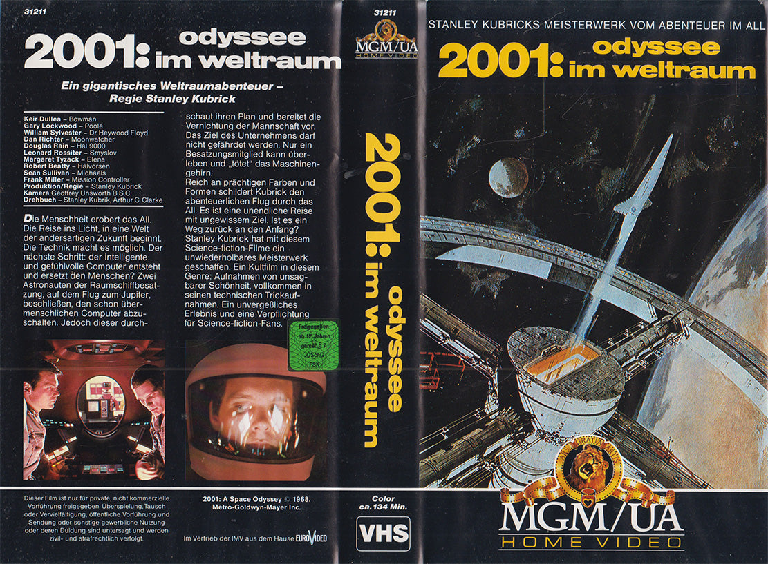2001: Odyssee im Weltraum MGM/UA Home Video VHS Einleger