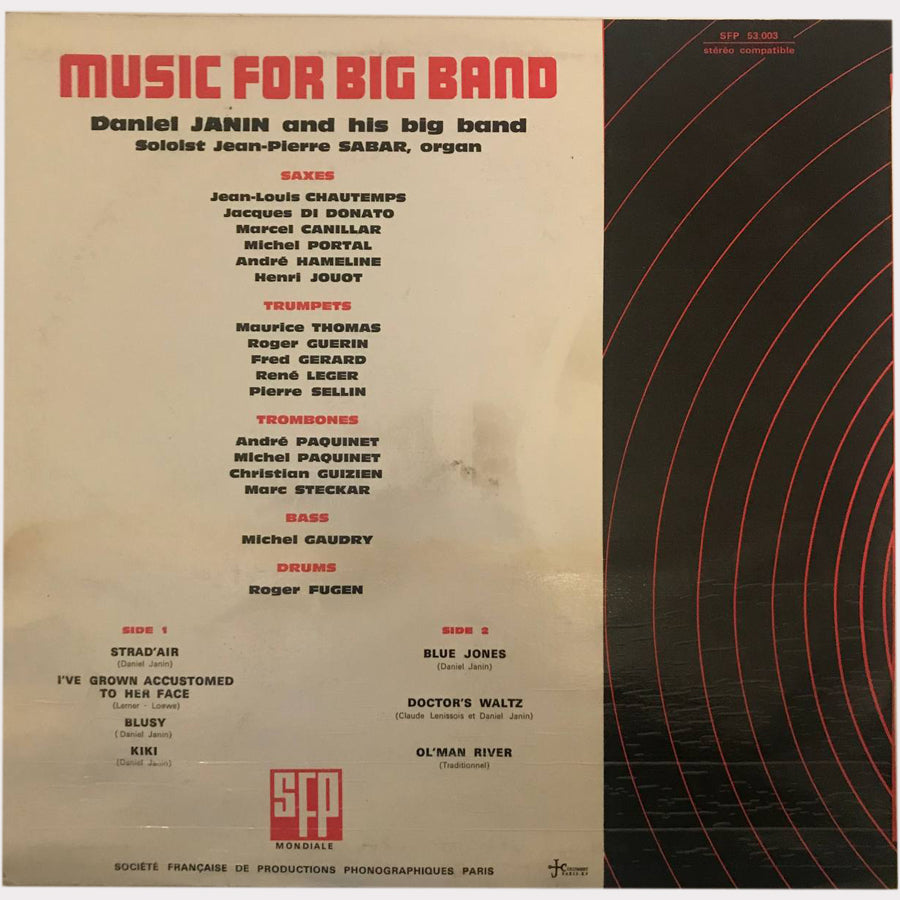 Daniel Janin And His Big Band - Music For Big Band (Vinyl LP - FR)