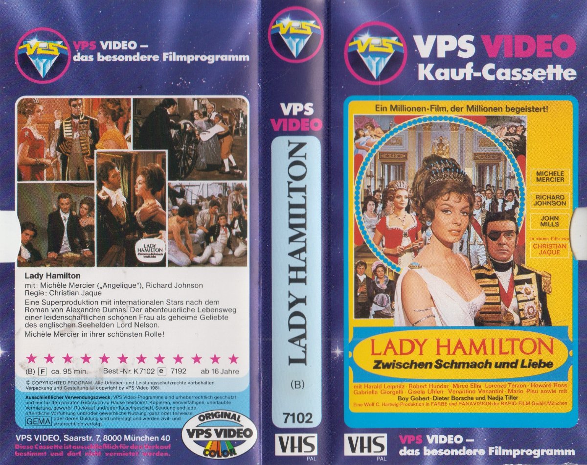 Lady Hamilton VHS-Kassetten Glasbox Einleger