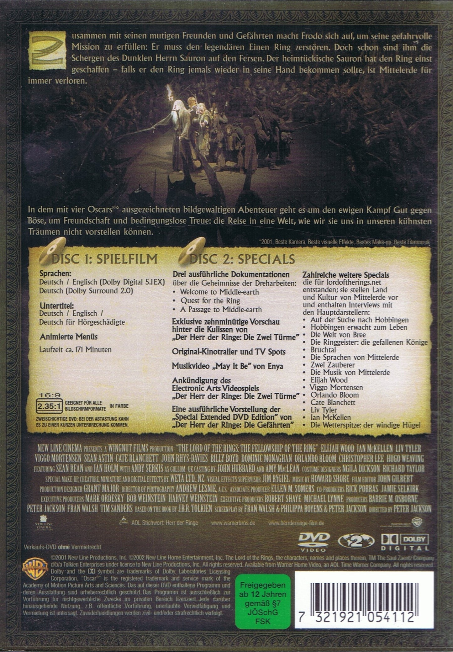 The Lord of the Rings - The Fellowship of the Ring (DVD - 2002 - DE)
