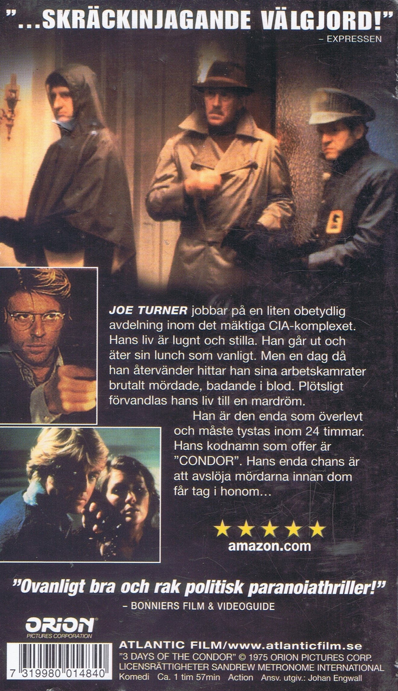 3 Dagar för Condor (VHS - SE)