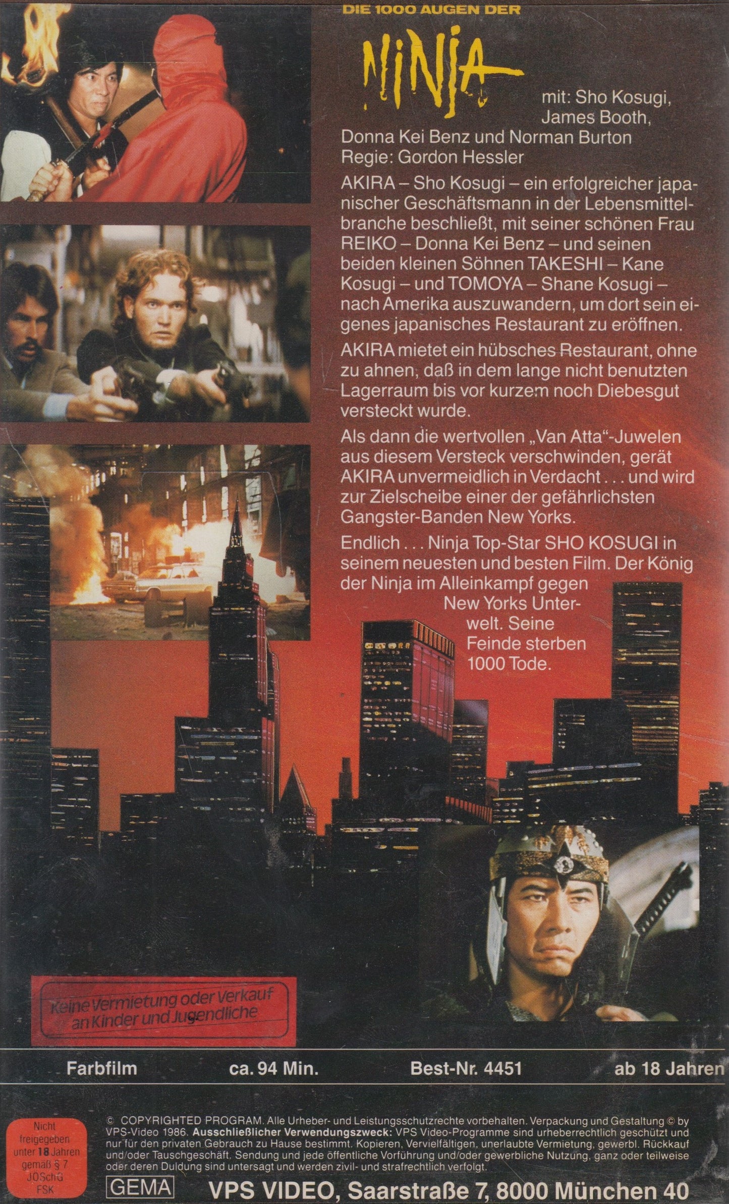 The 1000 Eyes of the Ninja (VHS - 1986 - DE)