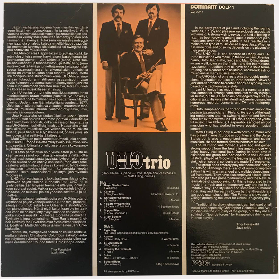 UHO-trio - JazzGoodies (Vinyl LP - 1982 - FI)