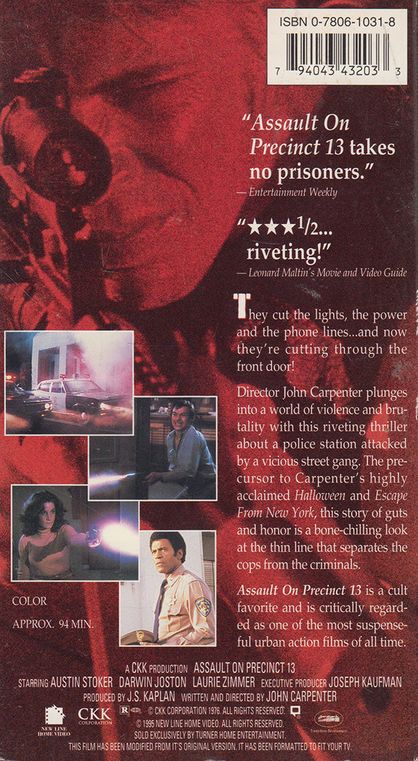 Assault on Precinct 13 (VHS - 1995 - US)