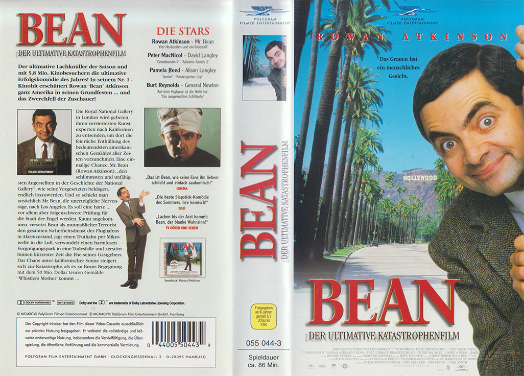 Einleger vom Film Bean - Der ultimative Katastrophenfilm auf VHS Kassette erschienen bei Polygram Filmed Entertainment im Jahr 1996