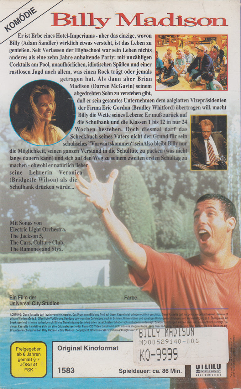 Billy Madison (VHS - 1996 - DE)