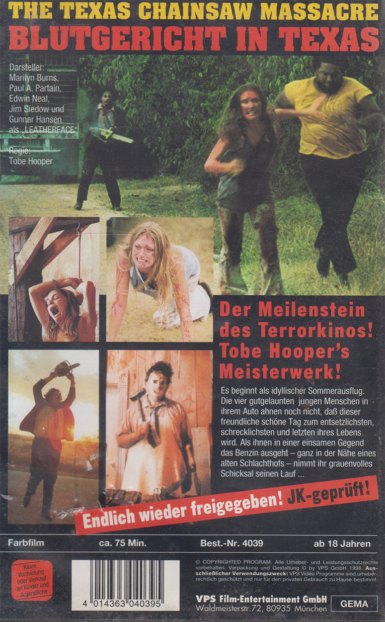 The Texas Chainsaw Massacre (VHS - 1998 - DE)