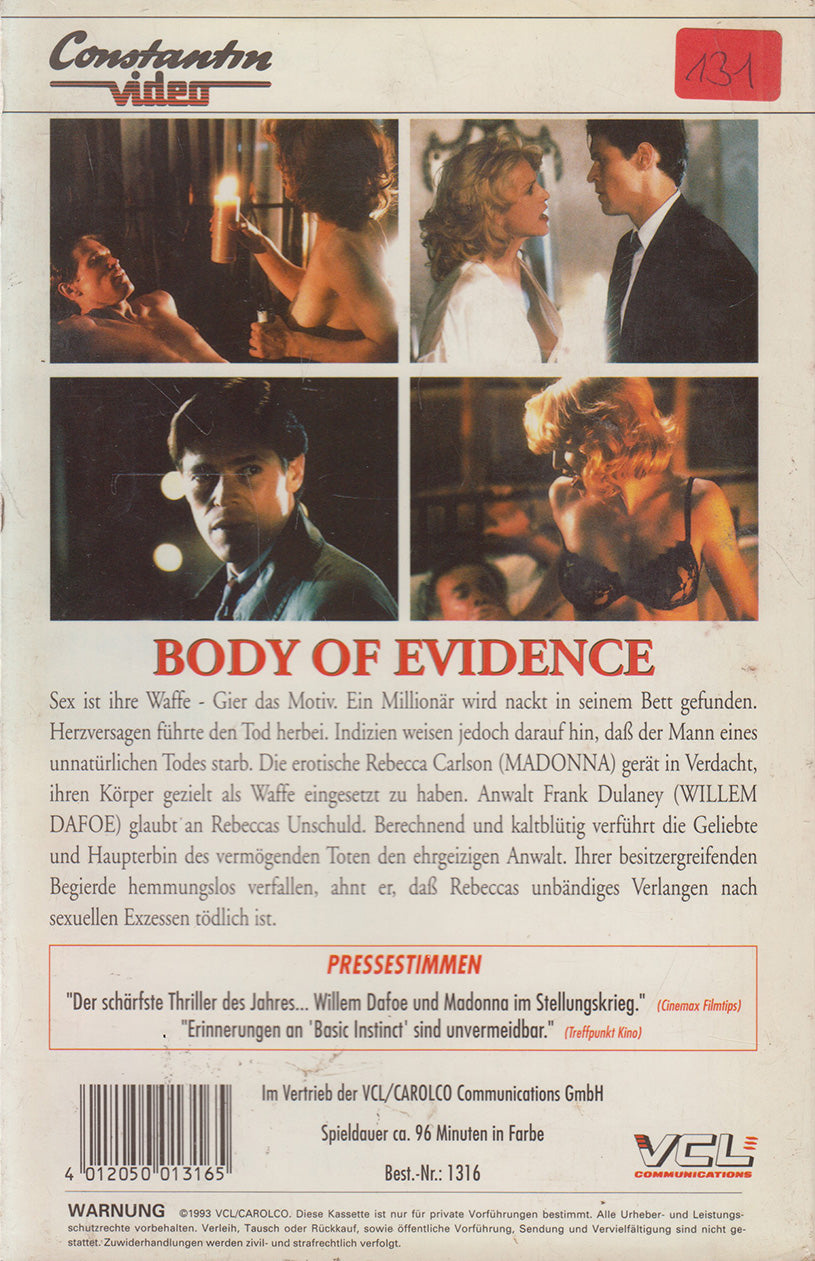 Body Of Evidence (VHS - 1993 - DE)