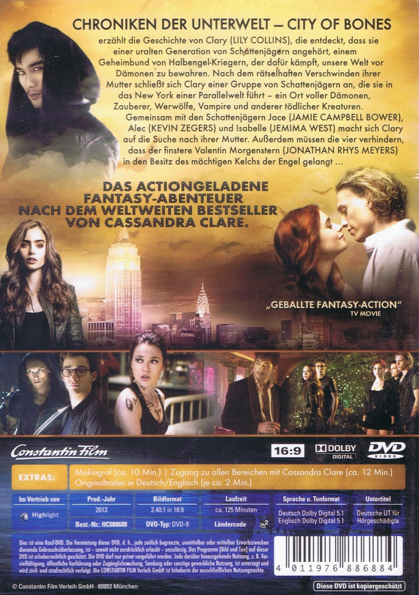 The Mortal Instruments - City of Bones (DVD - 2014 - DE)