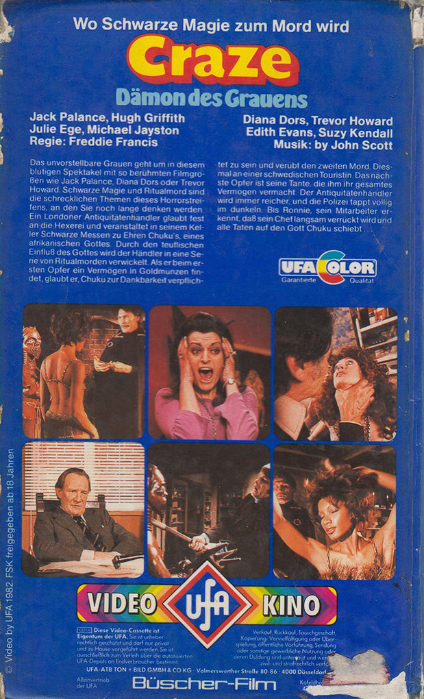 Craze Dämon des Grauens UFA Video 1982 VHS Cover back