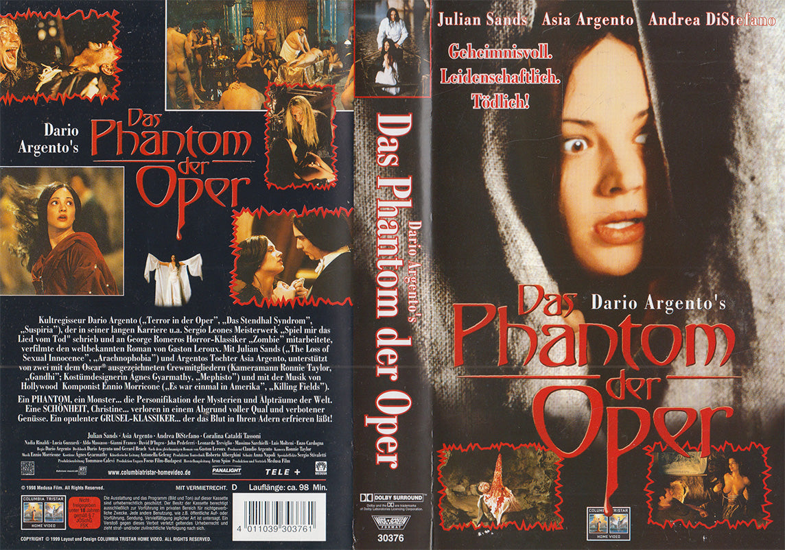 Das Phantom der Oper Columbia Tristar 1999 VHS Kassette Einleger