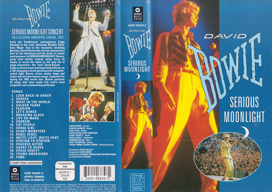 David Bowie : Serious Moonlight (VHS - 1994 - DE)
