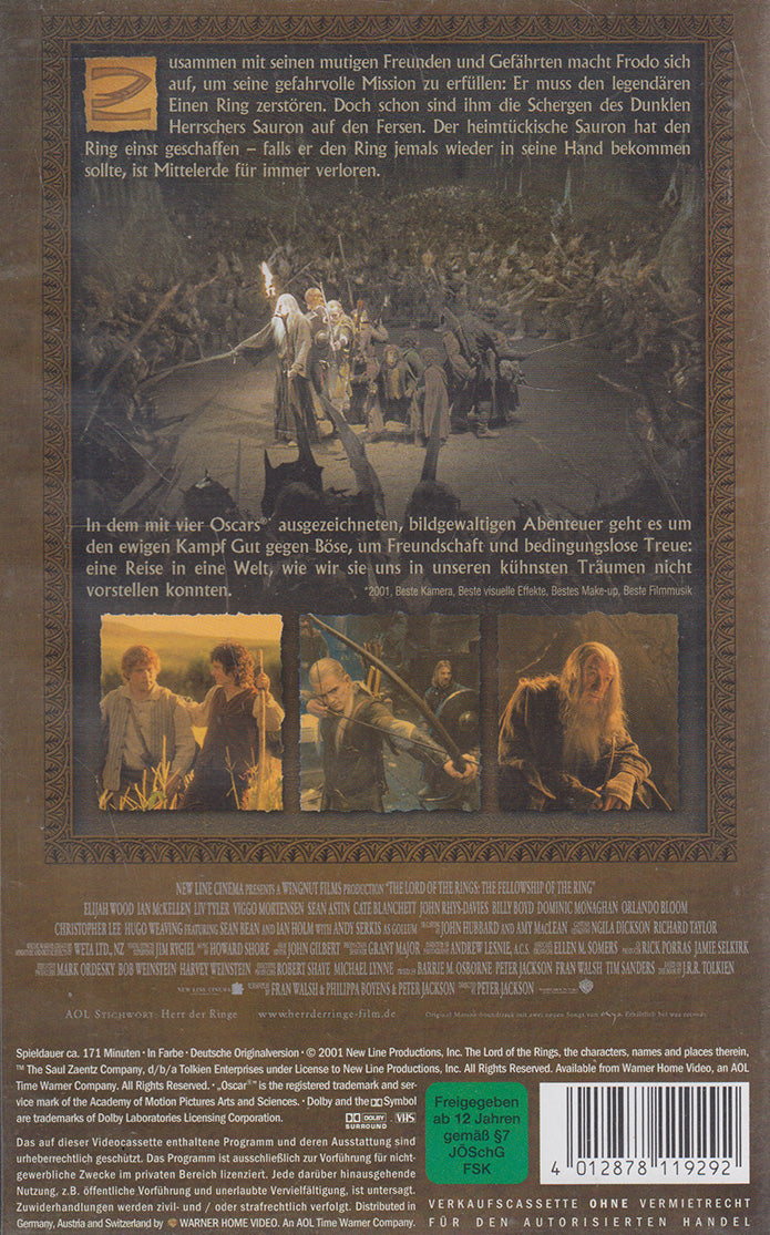 Le Seigneur des Anneaux : La Communauté de l'Anneau (VHS - 2001 - DE)
