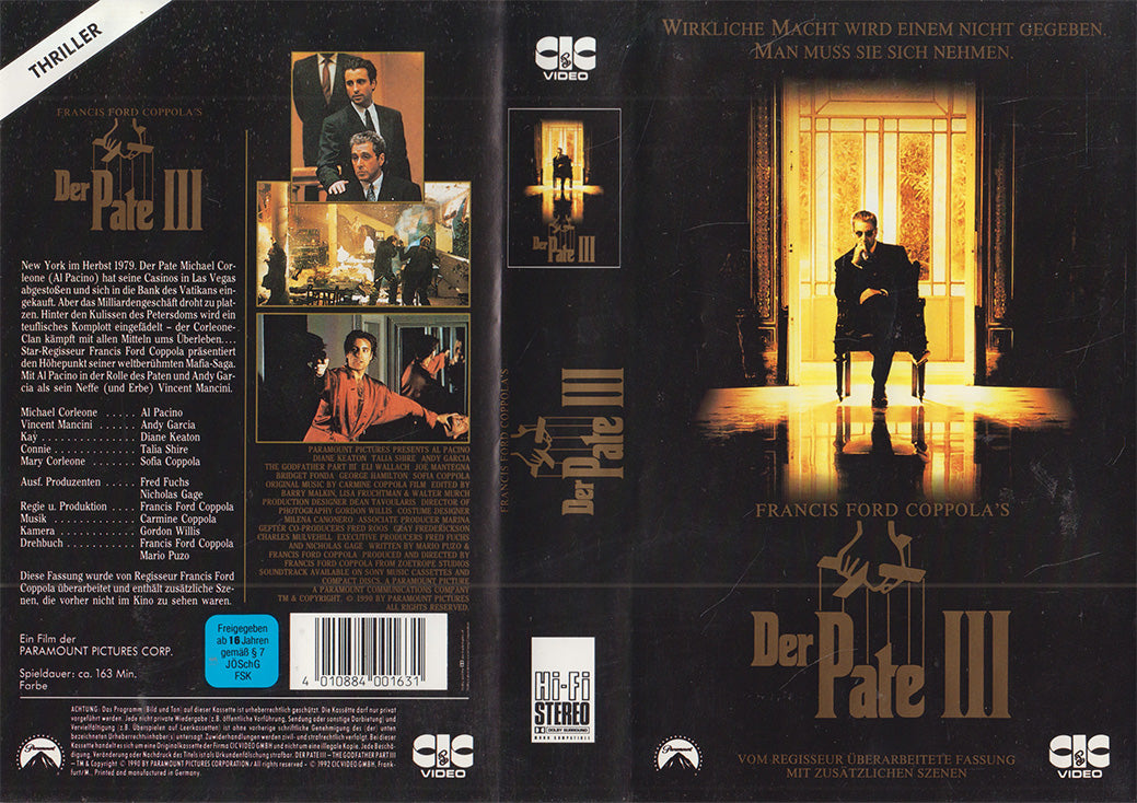 Der Pate III (VHS - 1992 - DE)