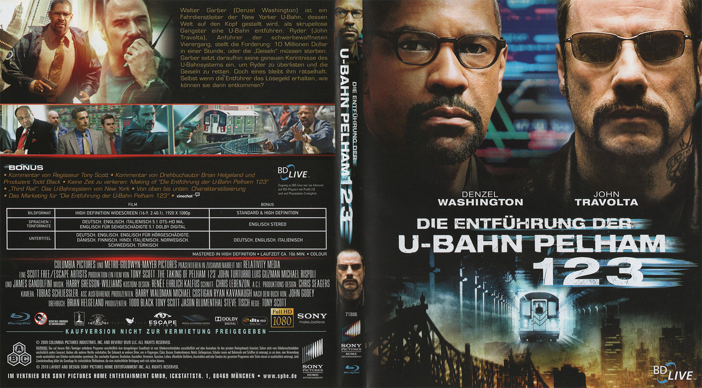 Die Entführung der U-Bahn Pelham 123 (Blu-ray - 2010 - DE)