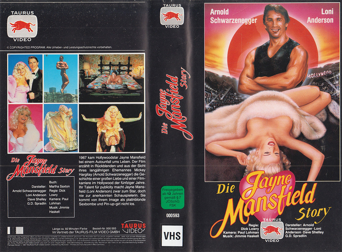 Die Jayne Mansfield Story Taurus Video 1987 VHS Kassette Einleger