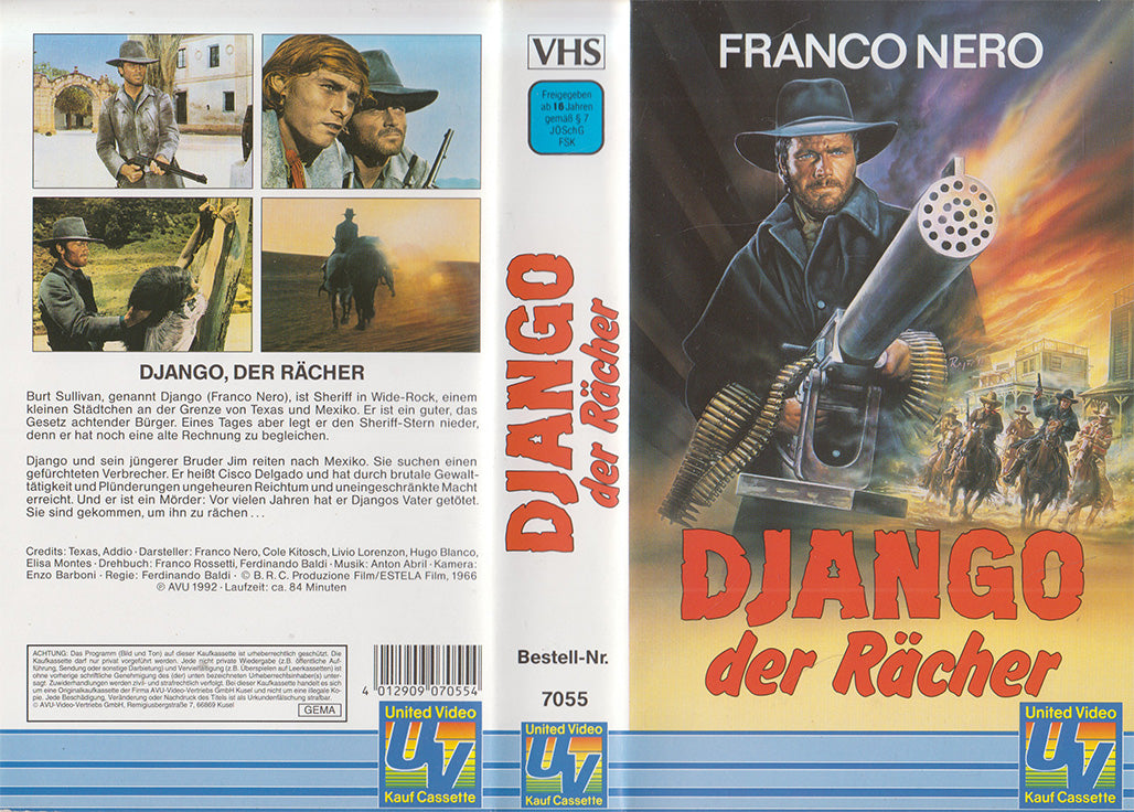 Django, der Rächer United Video VHS Kassette Einleger