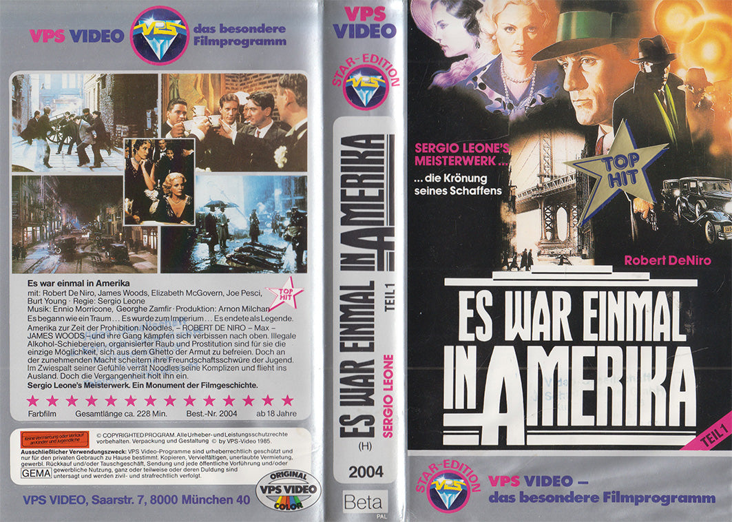 Es war einmal in Amerika Teil 1 VPS Video 1985 VHS Kassette Einleger