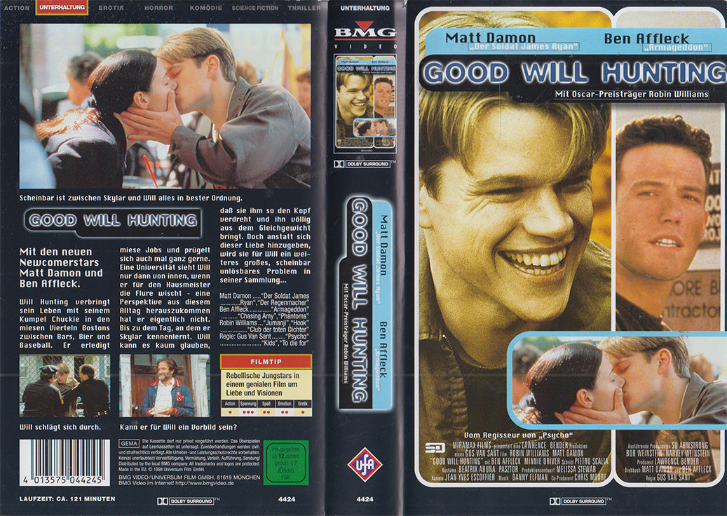 Einleger der VHS-Kassette des Films Good Will Hunting erschienen bei BMG Video / UFA im Jahr 1998