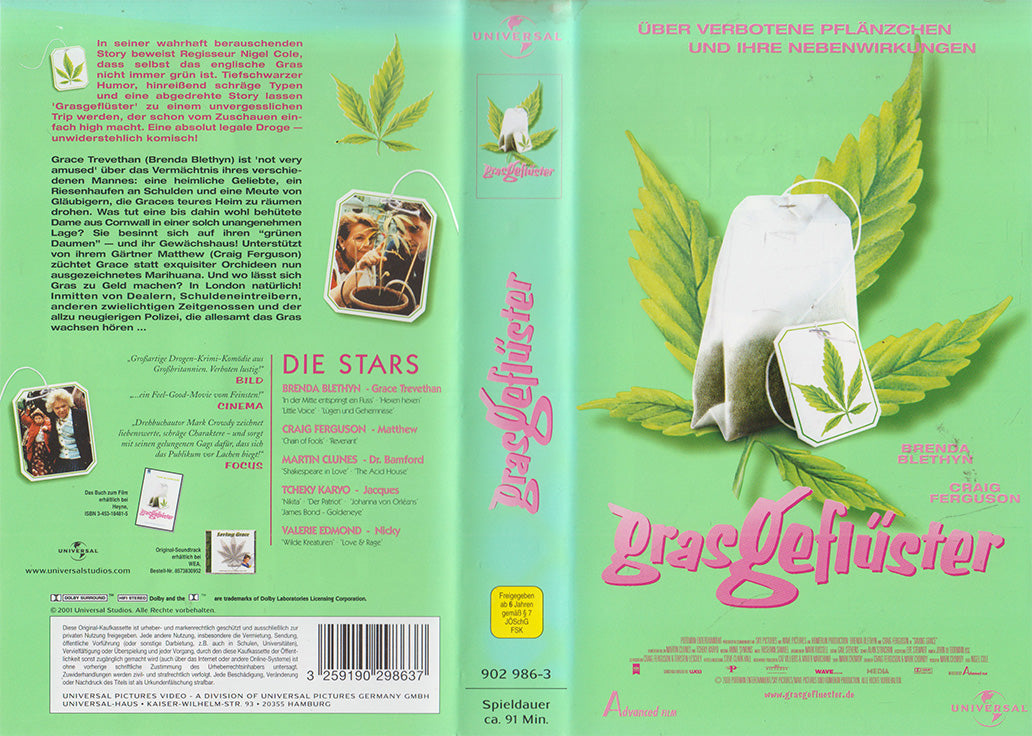 Einleger der VHS-Kassetten des Films Grasgeflüster erschienen bei Universal im Jahr 2001