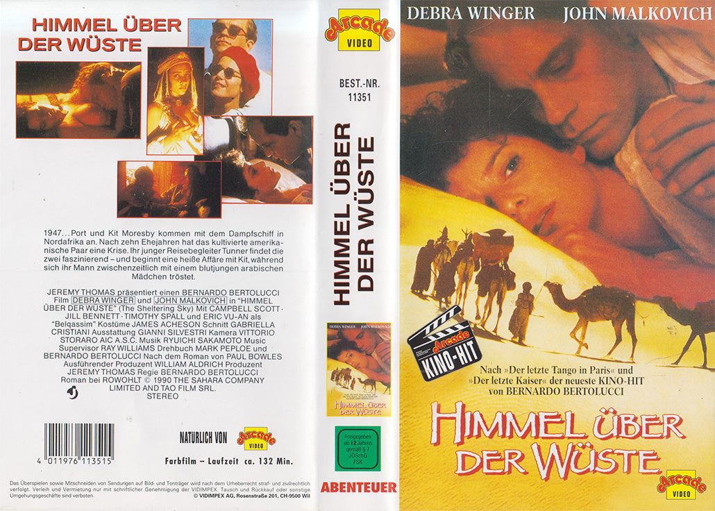 Einleger der VHS Kassette des Films Himmel über der Wüste erschienen bei Arcade Video