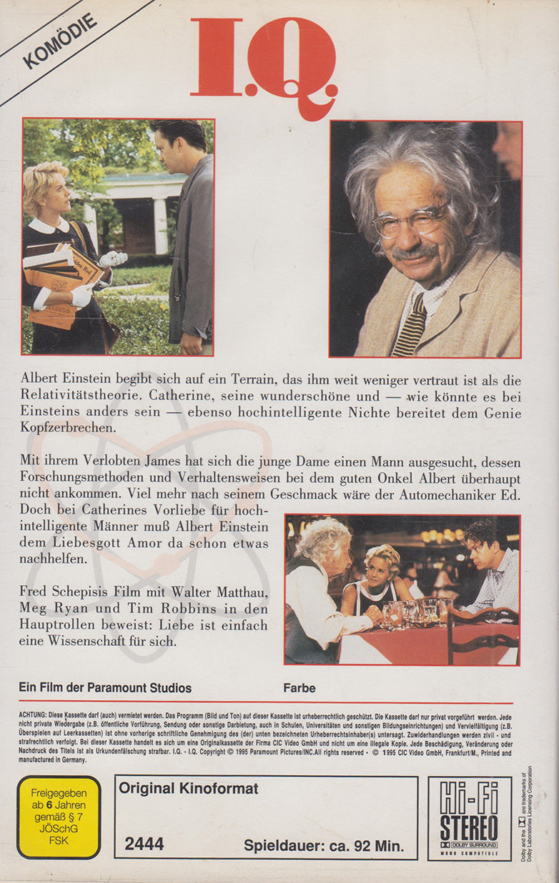 I.Q. - Liebe ist relativ (VHS - 1995 - DE)