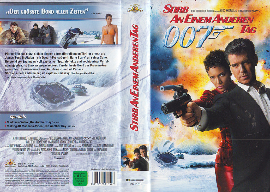 James Bond 007 Stirb an einem anderen Tag MGM 2003 VHS Kassette Einleger