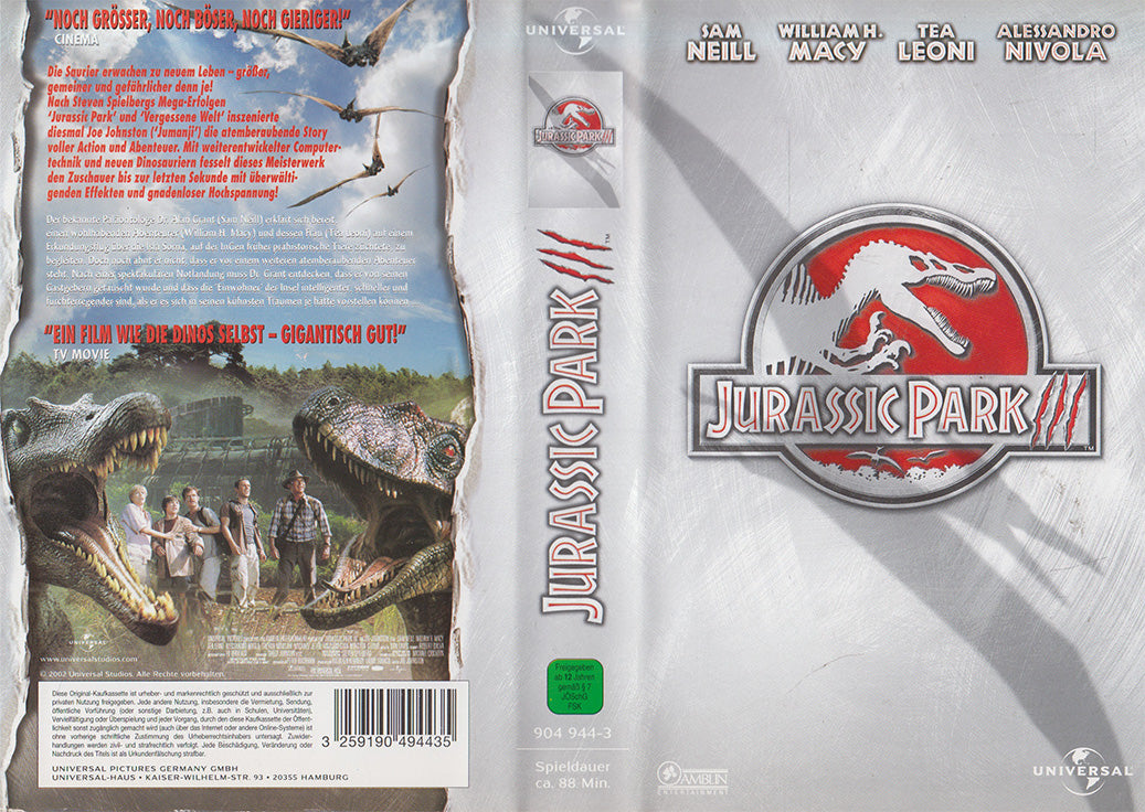 Jurassic Park III (VHS - 2002 - DE)