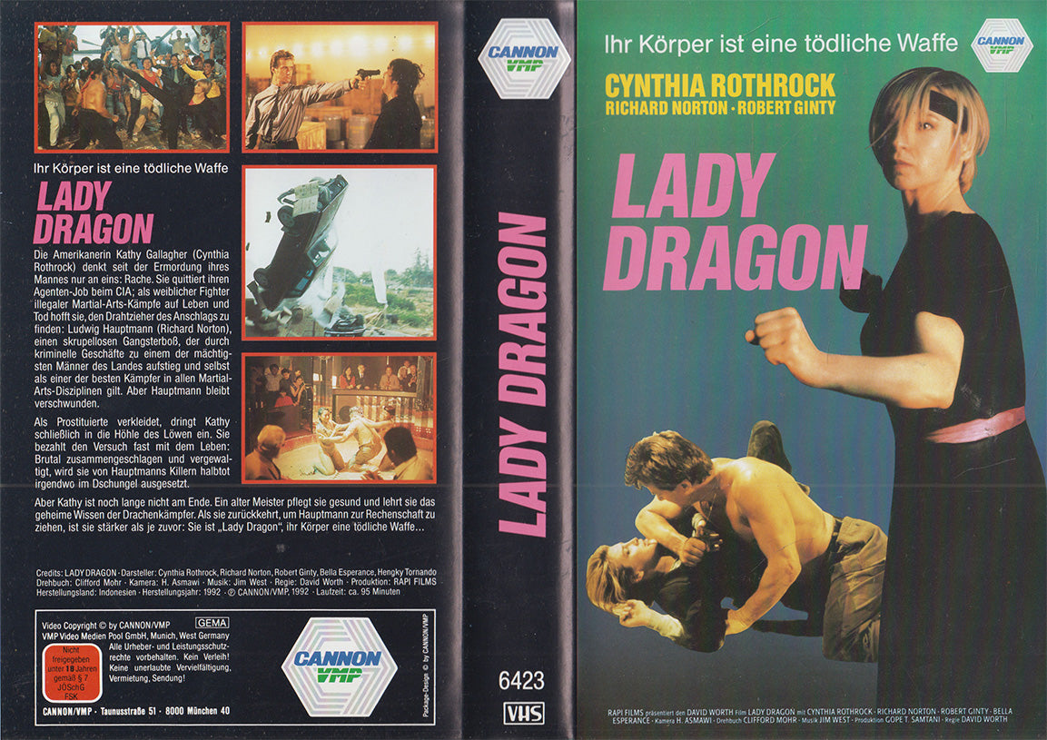 Lady Dragon Cannon/VMP 1992 VHS Kassette Einleger