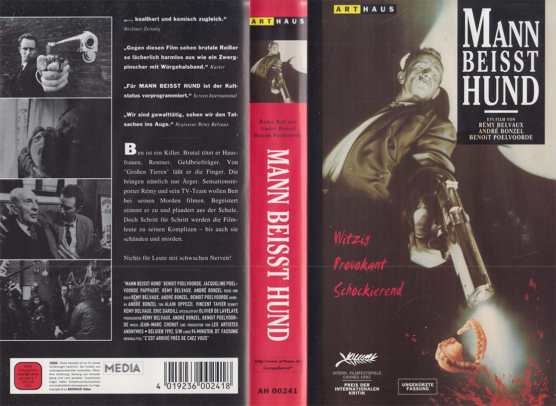 Mann beißt Hund Arthaus VHS Kassette Einleger