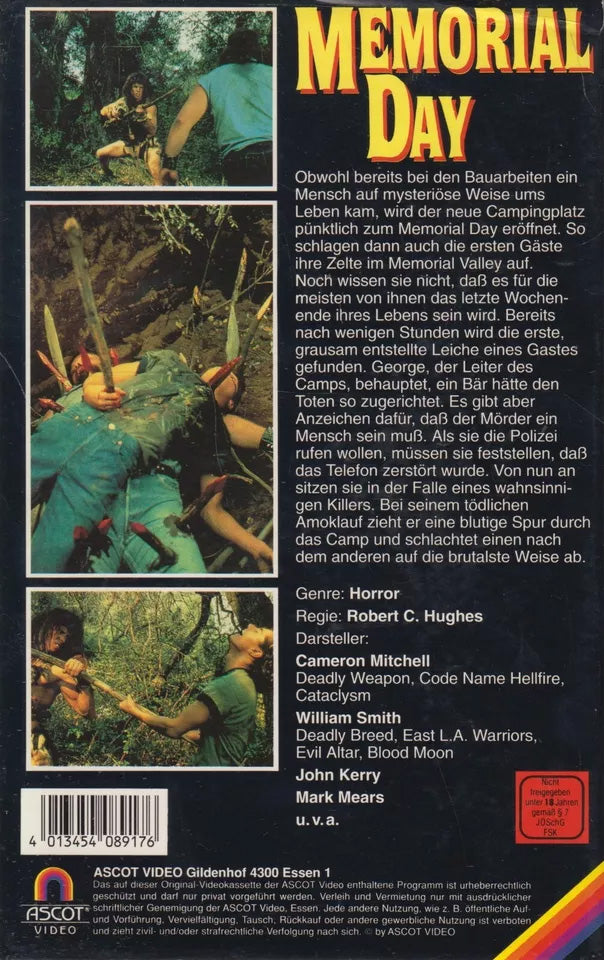 Memorial Day Ascot Video VHS Kassette Cover back