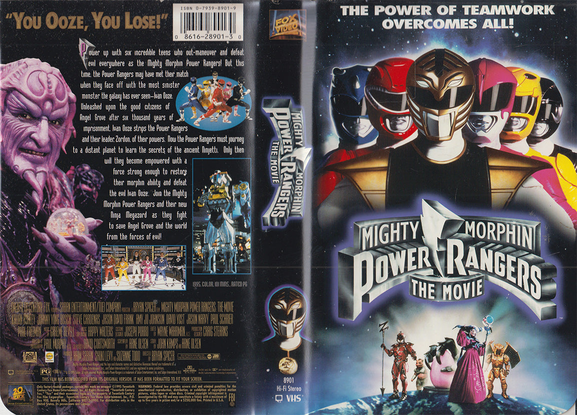 Mighty Morphin Power Rangers The Movie 20th Century Fox VHS Kassette Einleger