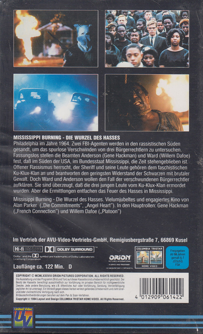Mississippi Burning - Die Wurzel des Hasses (VHS - 1994 - DE)
