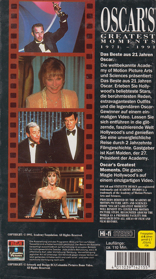 Oscar's Greatest Moments 1971-1991 (VHS - 1992 - DE)