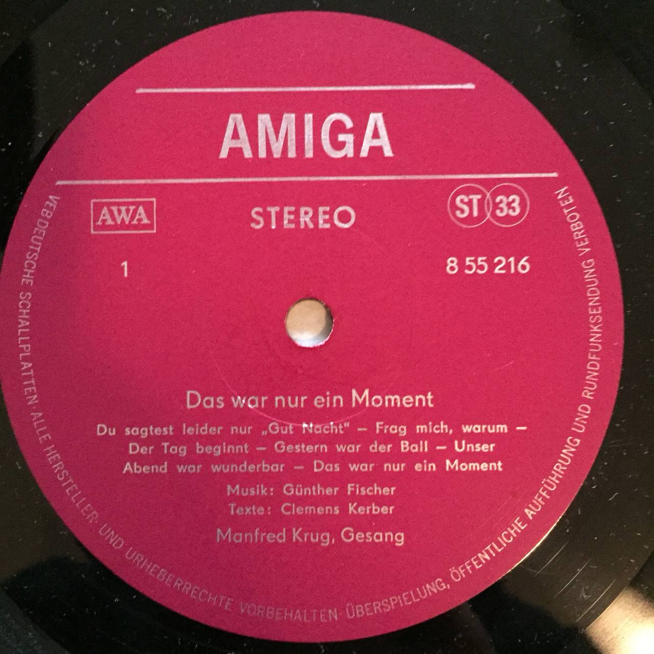 Krug Musik Von Günther Fischer - Das War Nur Ein Moment (No. 1) (Vinyl LP - 1972 - GDR)
