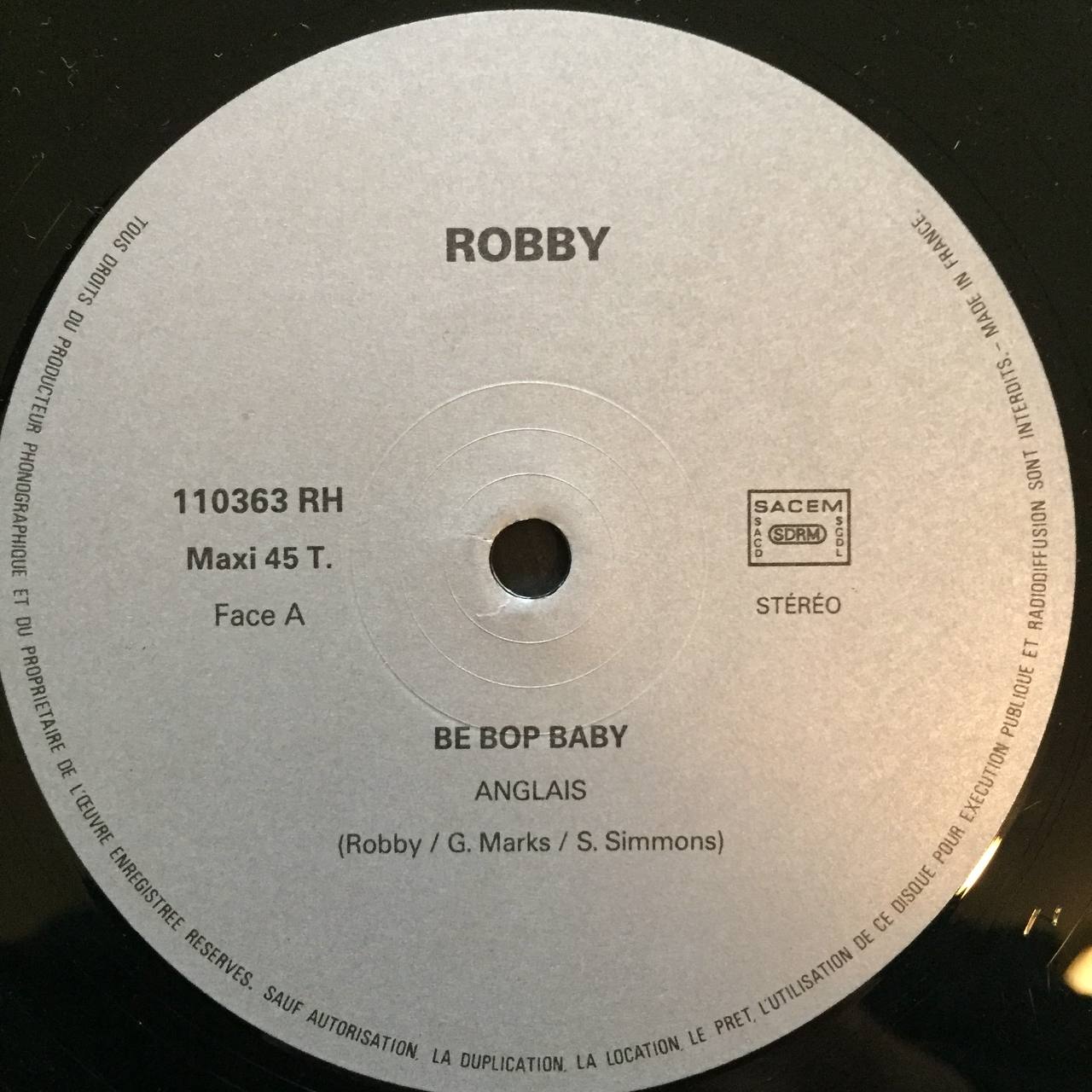 Robby - Be Bop Baby (Vinyle 12" - FR)
