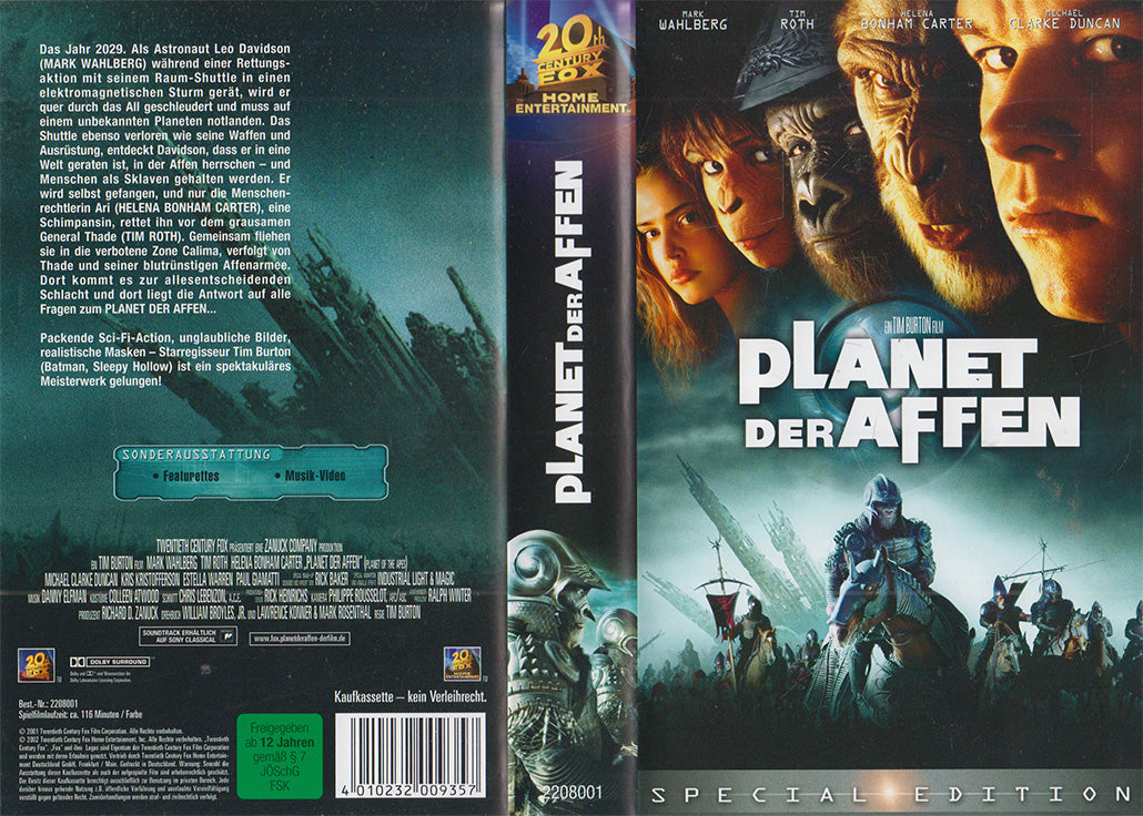 Planet der Affen 20th Century Fox 2002 Special Edition VHS Kassette Einleger