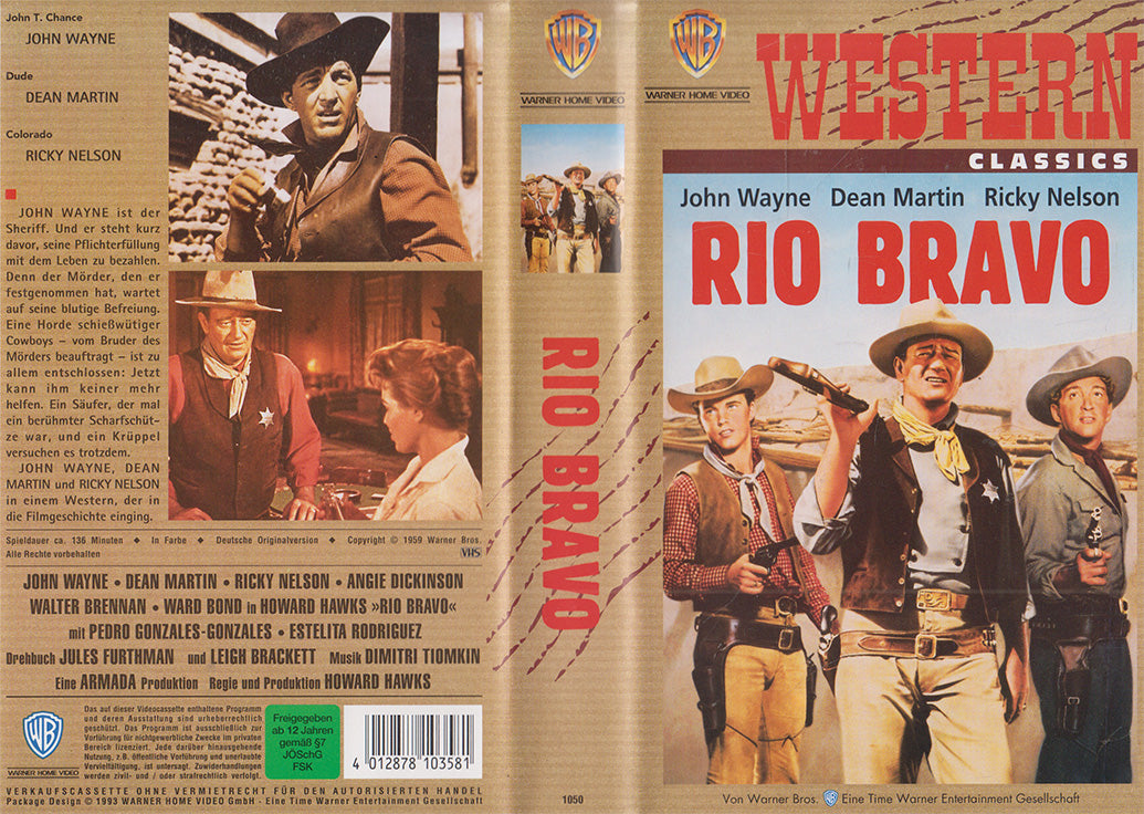 Rio Bravo Warner Home Video 1993 Western Classics VHS Kassette Einleger