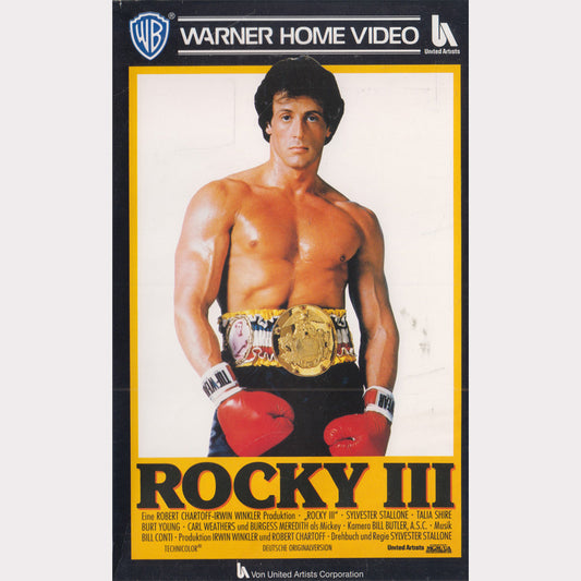 Rocky 3 Warner Home Video 1988 VHS Kassette Cover