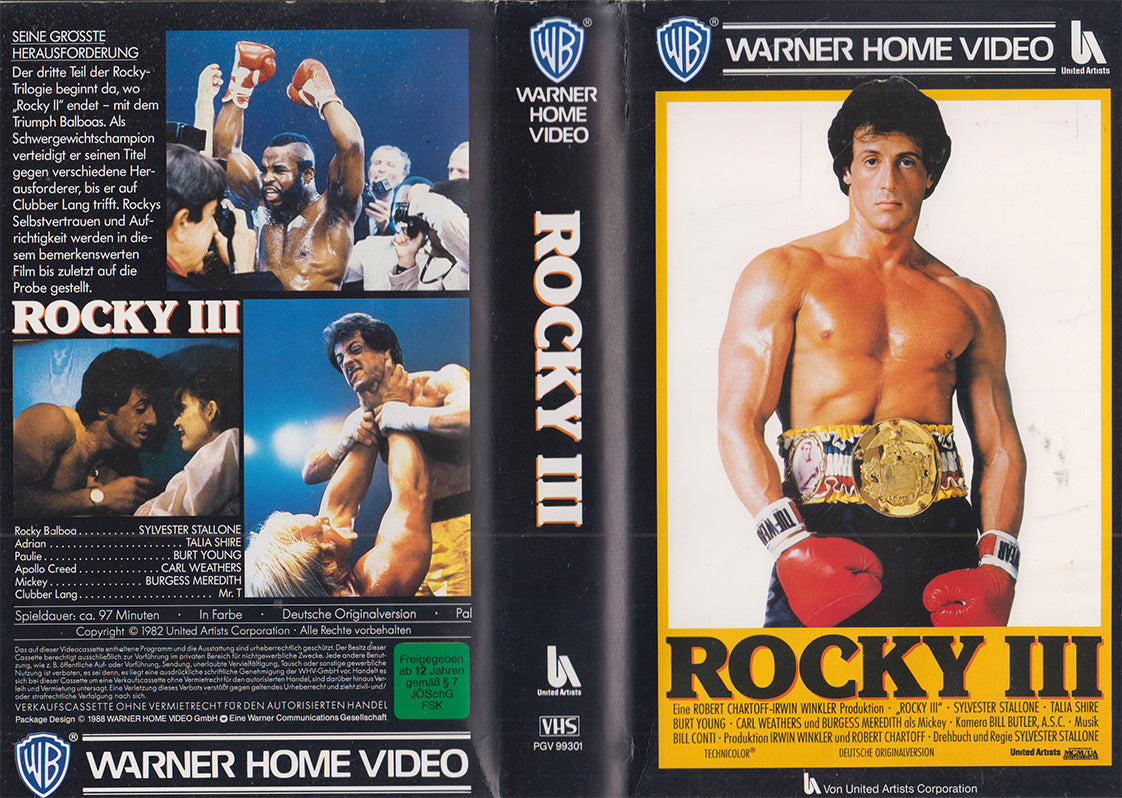Rocky 3 Warner Home Video 1988 VHS Kassette Einleger
