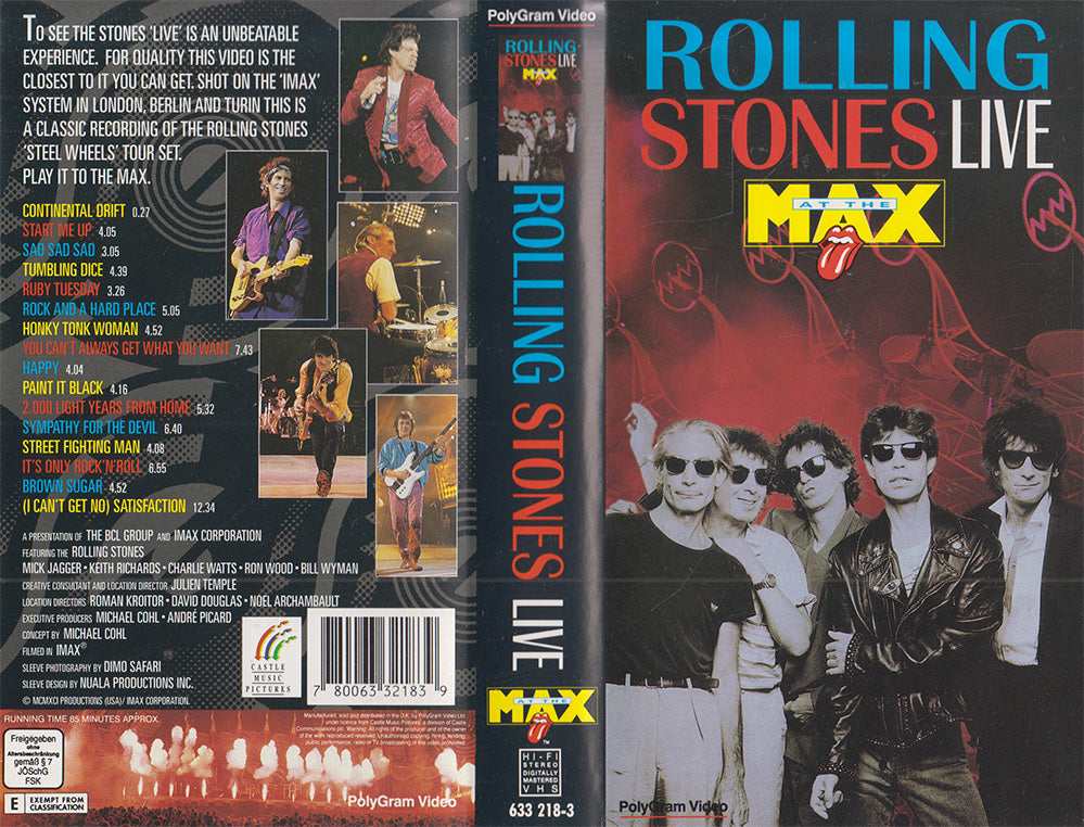Rolling Stones Live at The Max Polygram Video VHS Kassette Einleger