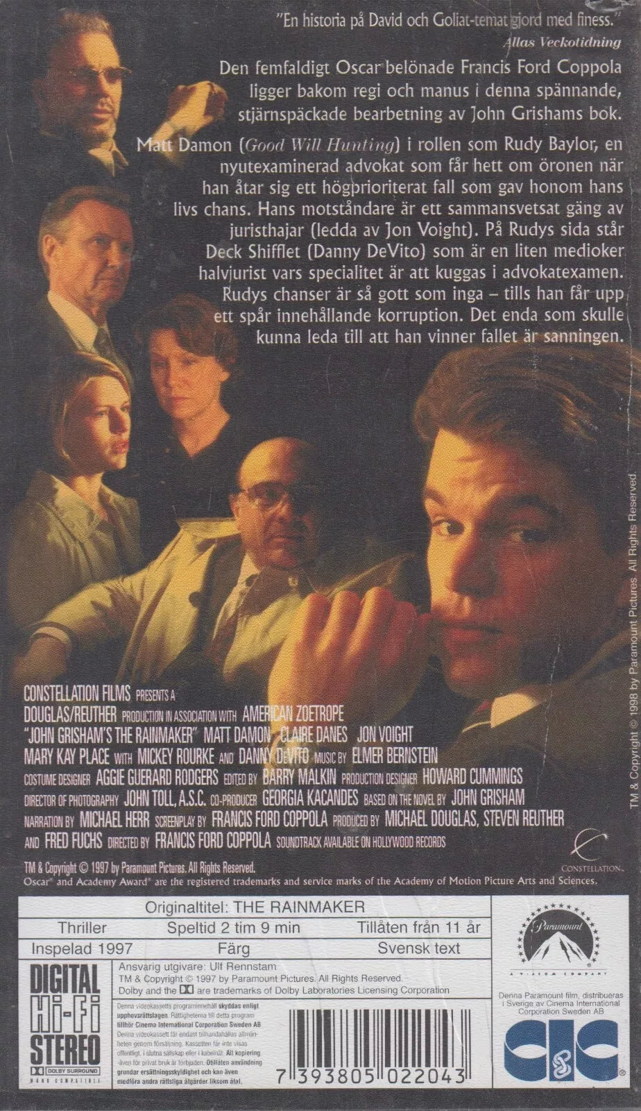 Regnmakaren (VHS - 1997 - SE)