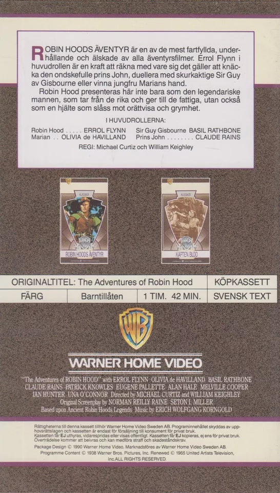 Robin Hoods Äventyr (VHS - 1990 - SE)