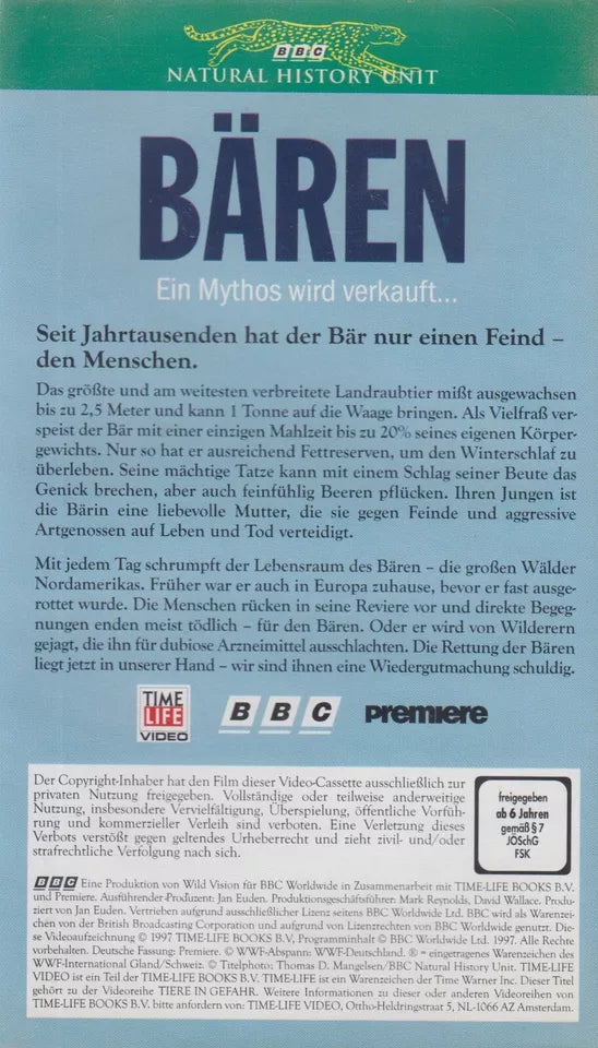 Animals in Danger: Bears (VHS - 1997 - DE)