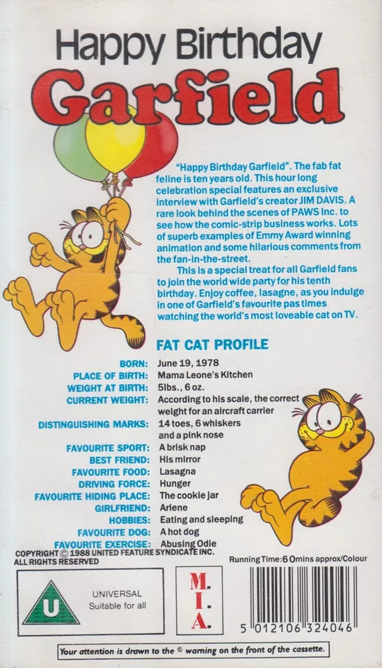 Joyeux anniversaire Garfield (VHS - 1988 - Royaume-Uni)