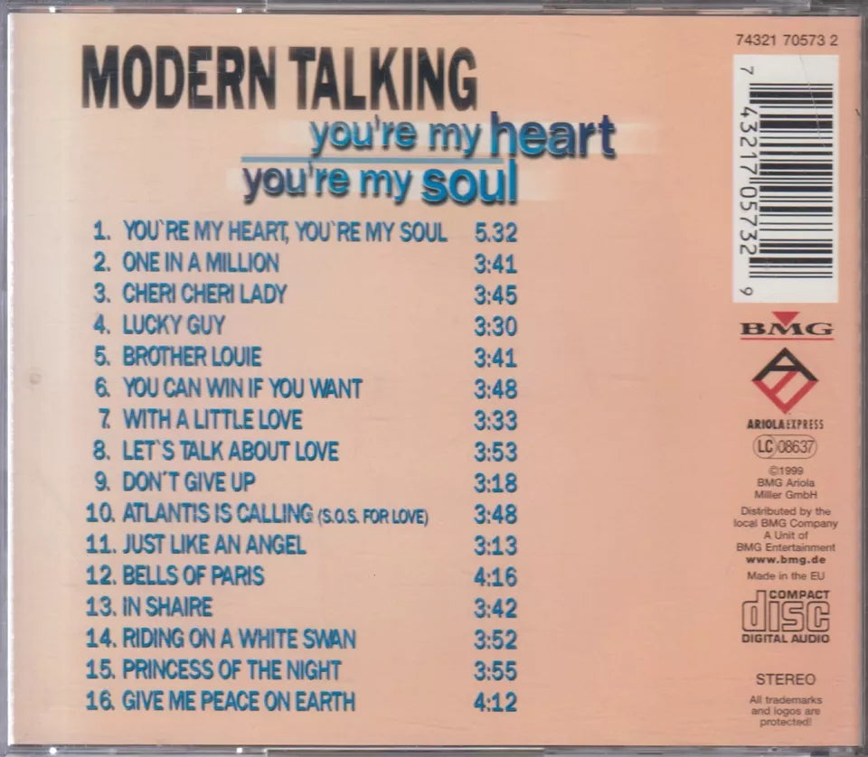 Modern Talking - You're My Heart You're My Soul (CD - 1999 - EU)