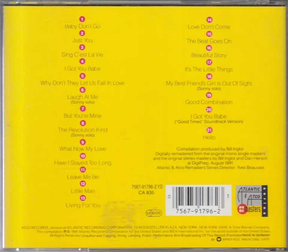 Sonny & Cher - The Beat Goes On (The Best Of) (CD - 1991 - EU)