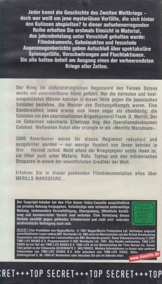Geheimakte 2. Weltkrieg: Merills Marodeure (VHS - 2001 - DE)