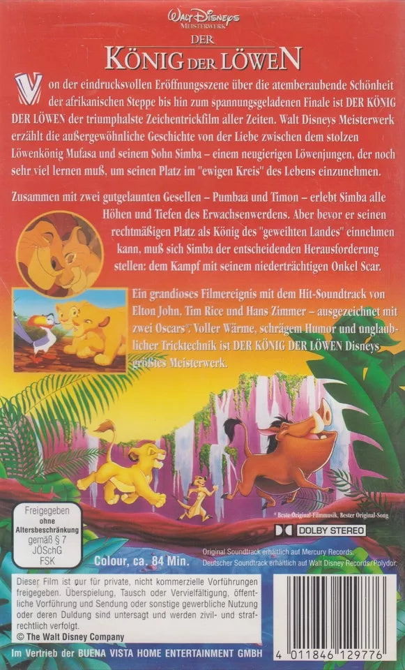 The Lion King (VHS - DE)