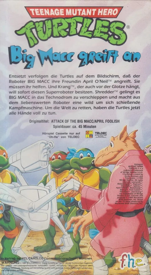 Teenage Mutant Hero Turtles 6: Big Macc greift an (VHS - 1991 - DE)